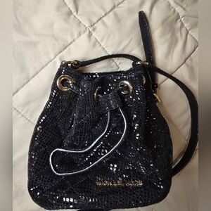 Michael Kors Black Sequin Drawstring Bag